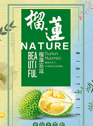 當季水果榴蓮海報 設計