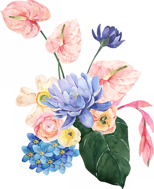 手繪文藝花卉花朵圖案素材