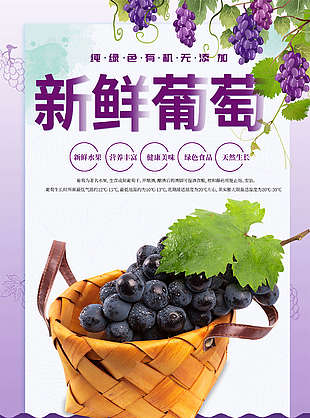 新鮮葡萄水果海報(bào)圖片