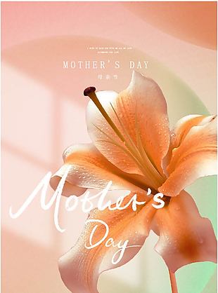 母亲节花朵背景暖色系海报设计素材