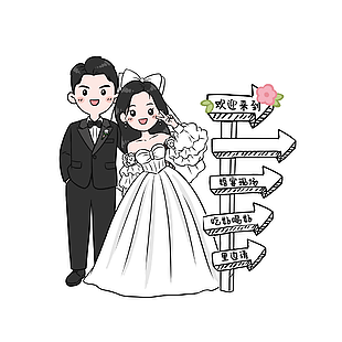 创意简约婚礼迎宾牌展板设计下载