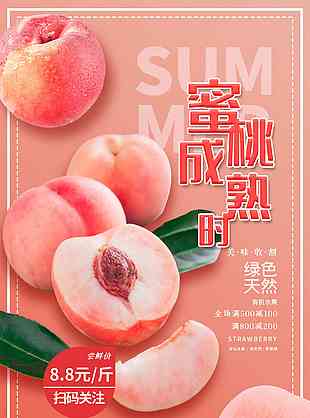 水蜜桃粉色簡約風設計
