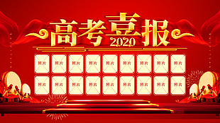 高考喜報(bào)紅色簡(jiǎn)約大氣主題海報(bào)設(shè)計(jì)