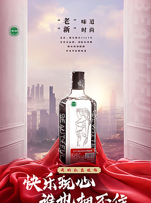 北京二鍋頭高樓大廈主題海報設計