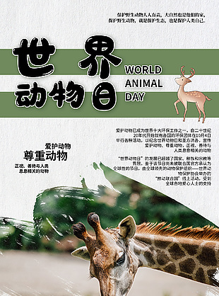 保護珍惜動物海報