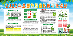個(gè)性實(shí)用全國(guó)節(jié)能宣傳周低碳日展板設(shè)計(jì)