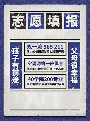 藍色主題背景志愿填報設計大全