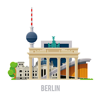 柏林城市旅游地標建筑素材圖片