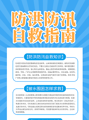 防洪防汛自救指南易拉宝模板设计