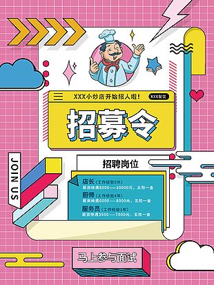 廚師招募令海報設計