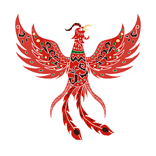 非遺文化皮影戲神獸鳳凰免扣素材