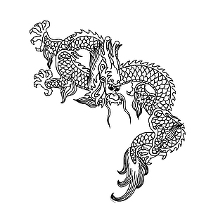 简约黑白龙纹设计