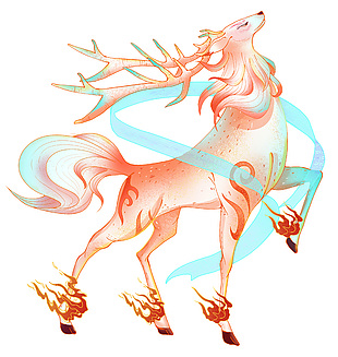 山海經神獸夫諸插畫