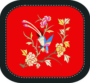 民族花鸟传统刺绣花纹