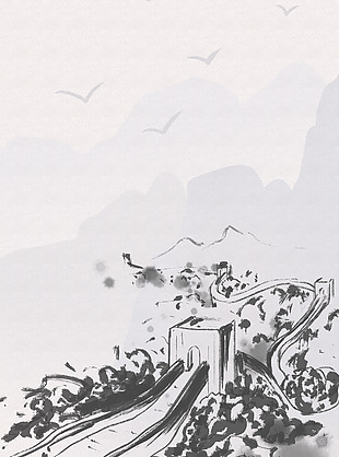 大气简约手绘水墨背景图片素材下载