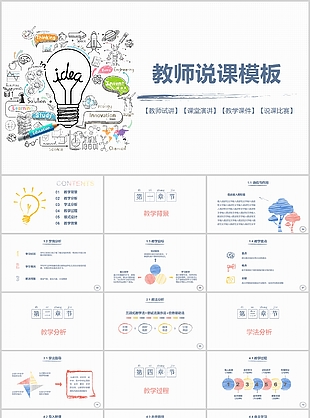 小清新實用教師說課教學(xué)課件PPT模板