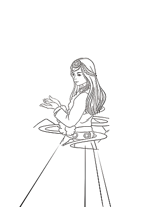 黑色線條風女孩