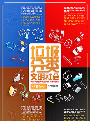 垃圾分類文明社會(huì)分類指南常識(shí)宣傳海報(bào)下載