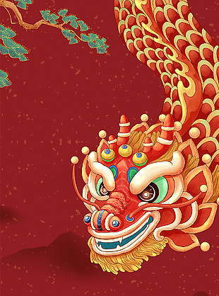 龍年春節創意新春背景素材