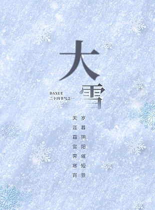 風(fēng)起雪盛創(chuàng)意節(jié)氣海報模板