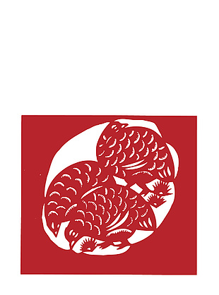 中式紅色喜慶剪紙