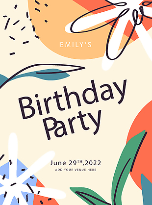 小清新可愛生日海報設計