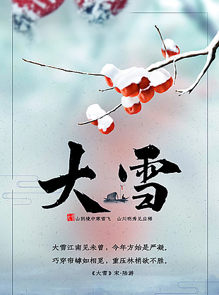 山阴镜中寒雪飞大雪时节海报