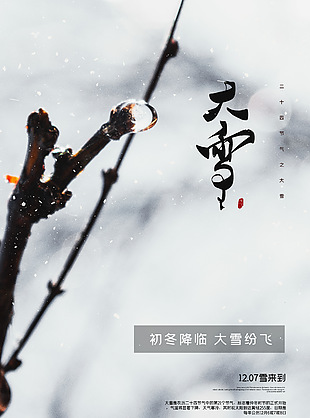 大雪时节国风质感海报素材
