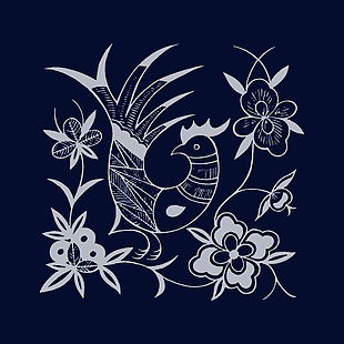 苗族花鳥刺繡圖案