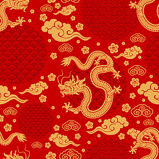 金色祥龙装饰图案