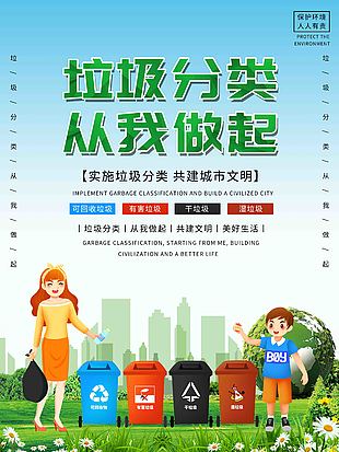 垃圾分類從我做起海報