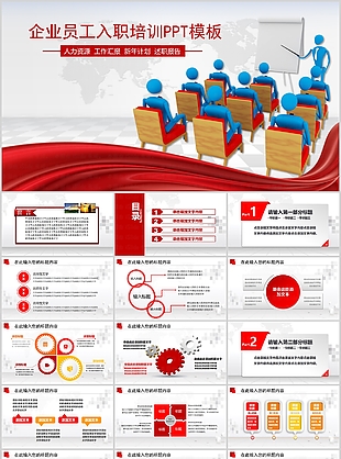 实用企业员工入职培训工作汇报PPT模板