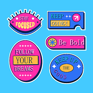 創(chuàng)意字母設(shè)計元素貼紙