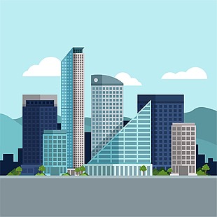 高端大气创意城市背景风景