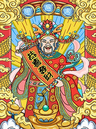 恭喜發(fā)展卡通手繪插畫海報(bào)