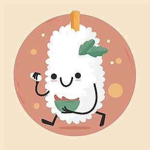 卡通可愛(ài)日式飯團(tuán)設(shè)計(jì)元素