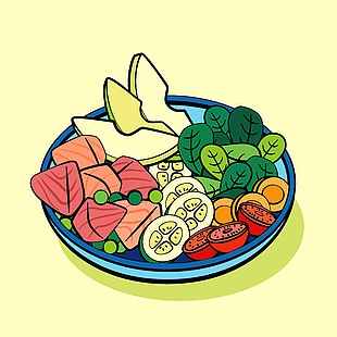 卡通日式食物設計元素插畫
