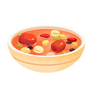 簡約手繪質感臘八粥插畫素材下載