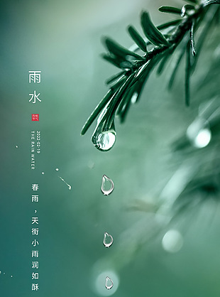 天街小雨潤如酥傳統節氣海報