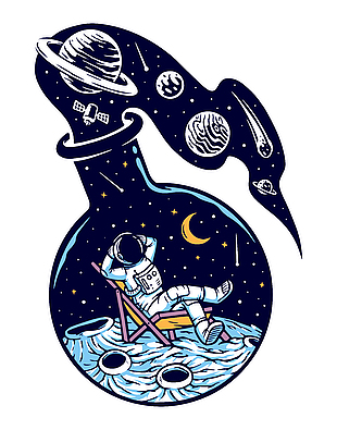 夢幻太空人插畫