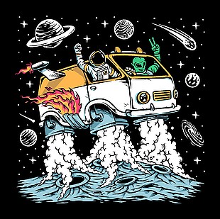 科技感太空人插畫