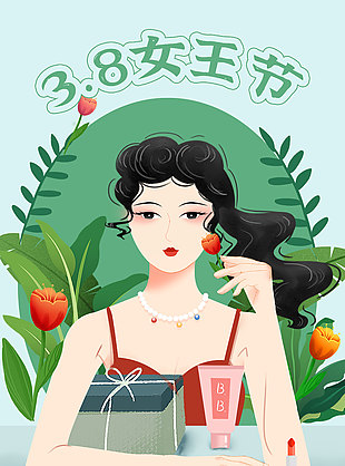 婦女節(jié)古典人物插畫設計素材