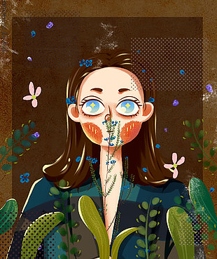 復古手繪人物婦女節(jié)插畫設計