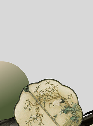 古典趣味矢量扇子插畫背景