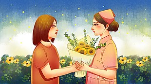 婦女節(jié)人物創(chuàng)意插畫素材設計