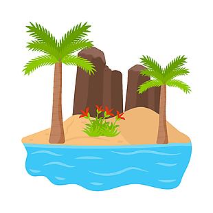 美麗海島卡通圖片