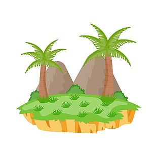 創意矢量卡通島嶼