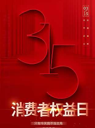 打假维权诚信315消费者权益日海报