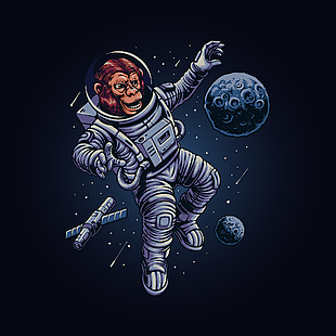 星球創意太空人插畫