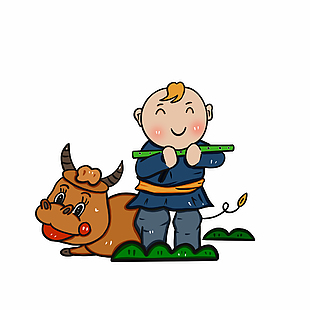 牧童簡(jiǎn)約插畫(huà)設(shè)計(jì)元素